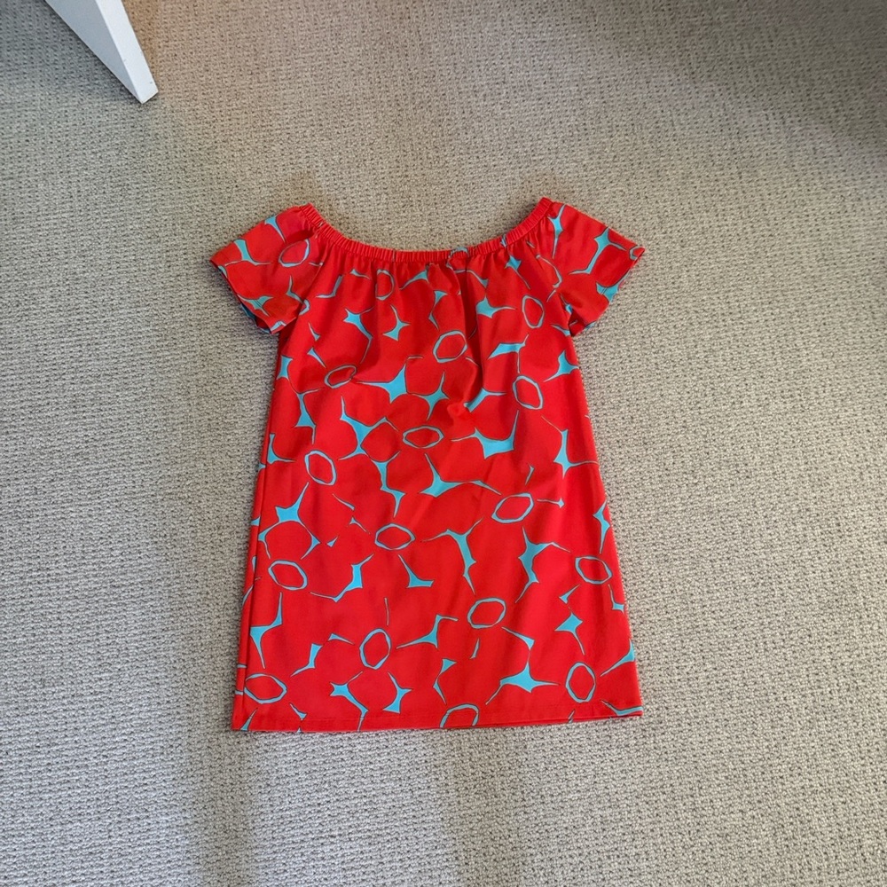 MAHI GOLD Coral Dress with Light Blue Accents